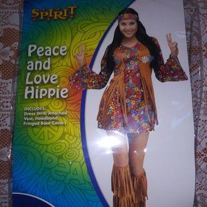 W S/M PEACE AND LOVE HIPPIE COSTUME GOOD CONDITION